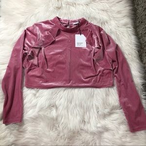 Glamorous velvet long sleeve top